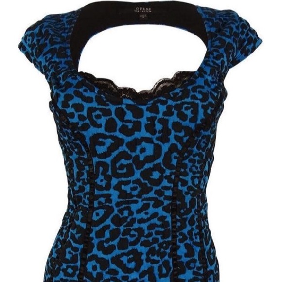Guess Dresses & Skirts - Guess Blue Leopard Dress S
